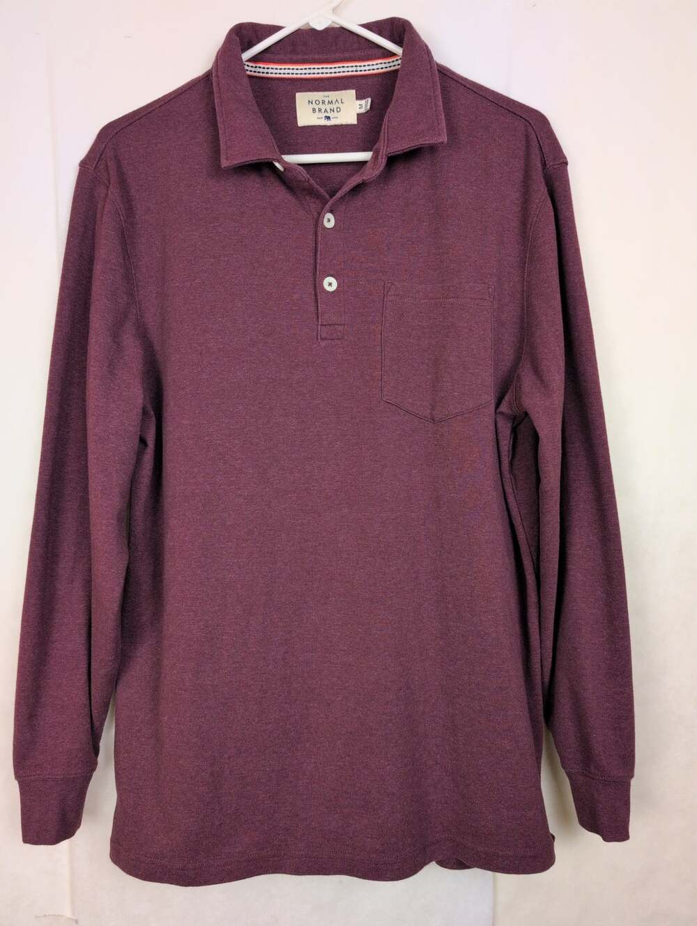 The Normal Brand maroon red henley Size Medium Normcore Classic Preppy Minimal